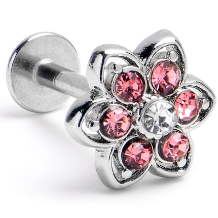 16G 5/16 Pink Radiant Blossom Flower Labret Monroe Tragus