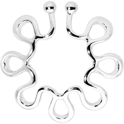 Trippy Flower Clip On Fake Nipple Ring Set