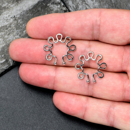 Trippy Flower Clip On Fake Nipple Ring Set