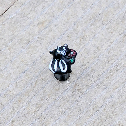 16G 5/16 Black Funky Skunk Labret Monroe Tragus
