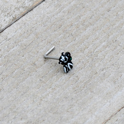 20G 7mm Funky Skunk L Shape Nose Ring