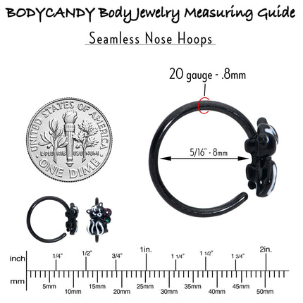20G 5/16 Black Funky Skunk Nose Hoop