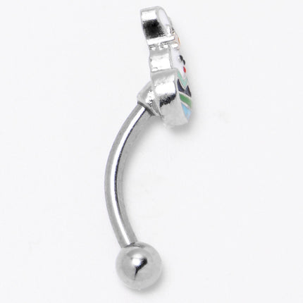 16G 5/16 Easter Egg Bunny Curved Eyebrow Ring