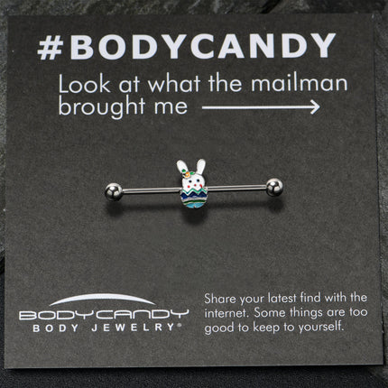 14G Easter Egg Bunny Industrial Barbell 38mm