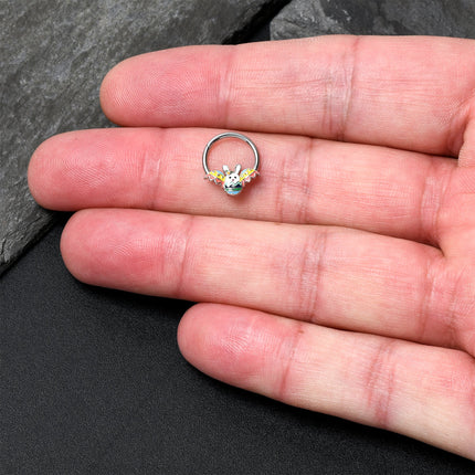 16G 3/8 Easter Egg Bunny Hinged Segment Ring