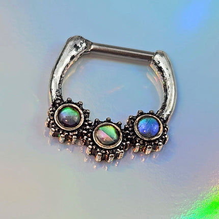 16G 5/16 Brown Faux Shell Circle Of Glam Cartilage Clicker