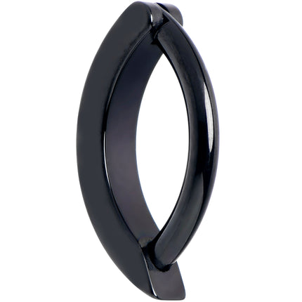 14G 3/8  Black Implant Grade Titanium CZ Paved Hinged Hoop Belly Ring