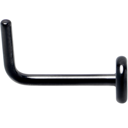 20G 1/4 Black ASTM F-136 Implant Grade Titanium 3mm Disc End L Shape Nose Ring