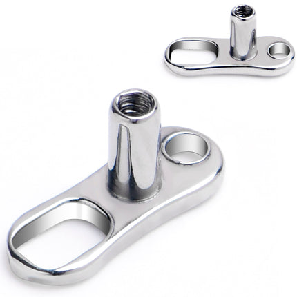 16G 2.5mm Rise 2 Hole Implant Grade Titanium Dermal Anchor Base