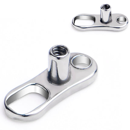 16G 2mm Rise 2 Hole Implant Grade Titanium Dermal Anchor Base