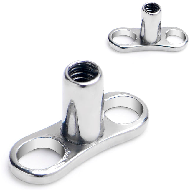14G 3mm Rise Center Post Implant Grade Titanium Dermal Anchor Base
