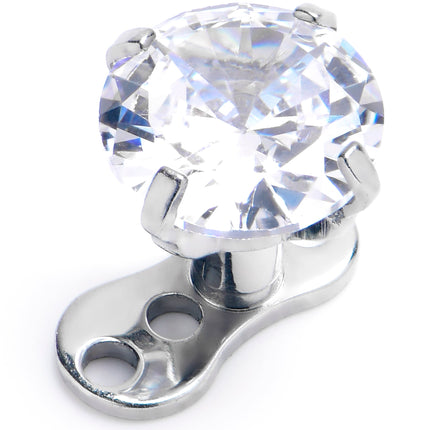 14G 5mm CZ Top 3 Hole Dermal Implant Grade Titanium Anchor Base
