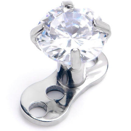 16G 4mm CZ Top 3 Hole Dermal Implant Grade Titanium Anchor Base
