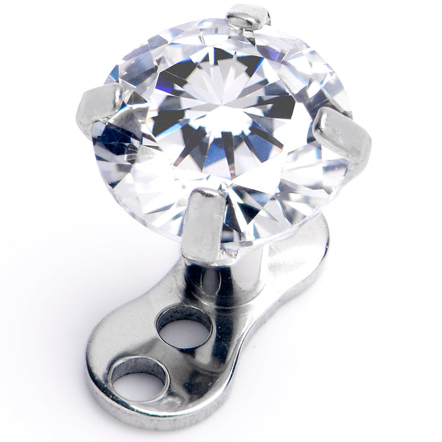 16G 5mm CZ Top 3 Hole Dermal Implant Grade Titanium Anchor Base