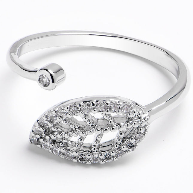 Midi Ring Clear Gem Leaf Toe Ring