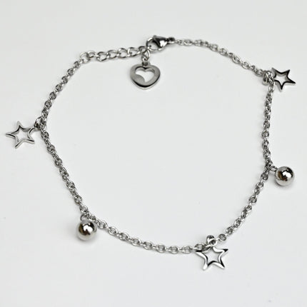 Shooting Star Dangle Stainless Steel Ankle Bracelet