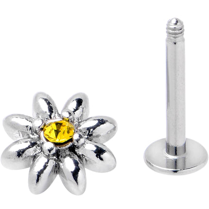 16G Yellow Gem Bee Flower Labret Segment Ring Ear Curation Set of 5