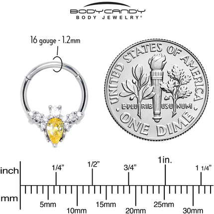16G Yellow Gem Bee Flower Labret Segment Ring Ear Curation Set of 5