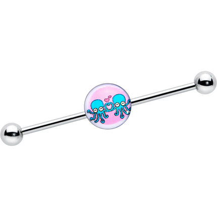 14G Loving Octopus Duo Industrial Barbell 38mm
