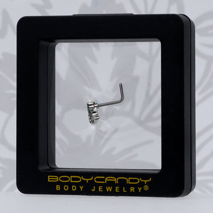 20G 1/4 Palm Tree Love Heart L Shape Nose Ring