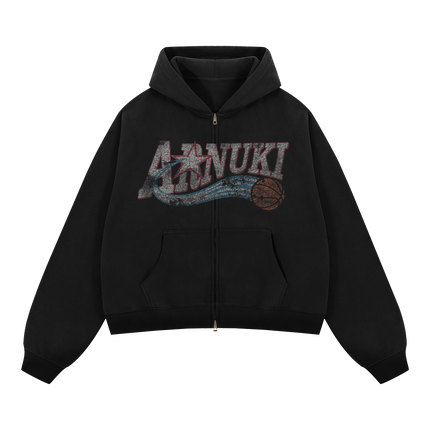 Basketball Cropped Boxy Zip Up Hoodie Unisex 380 GSM Cotton Ideal For Athleisure