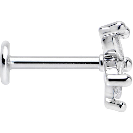 16G 5/16 Clear CZ Gem Flower Fantastic Internally Threaded Labret