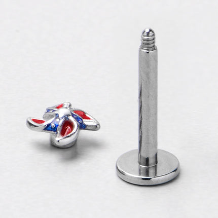 16G 5/16 Patriotic Pinwheel Labret Monroe Tragus