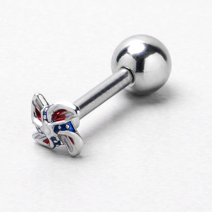 16G 1/4 Patriotic Pinwheel Cartilage Tragus Earring
