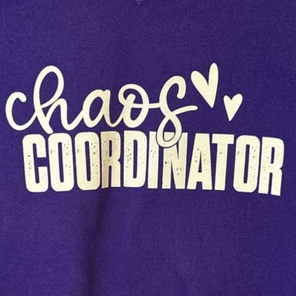 Upcycled Hand Printed Womens Medium Chaos Coordinator Long Sleeve Sweatshirt
