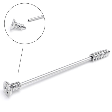 14G Internally Threaded Optical Illusion Industrial Barbell 38mm