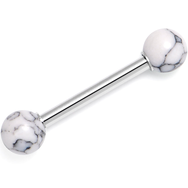 14G 5/8 Howlite Natural Stone Tongue Ring
