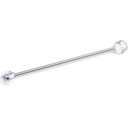 14G Howlite Natural Stone Industrial Barbell 38mm