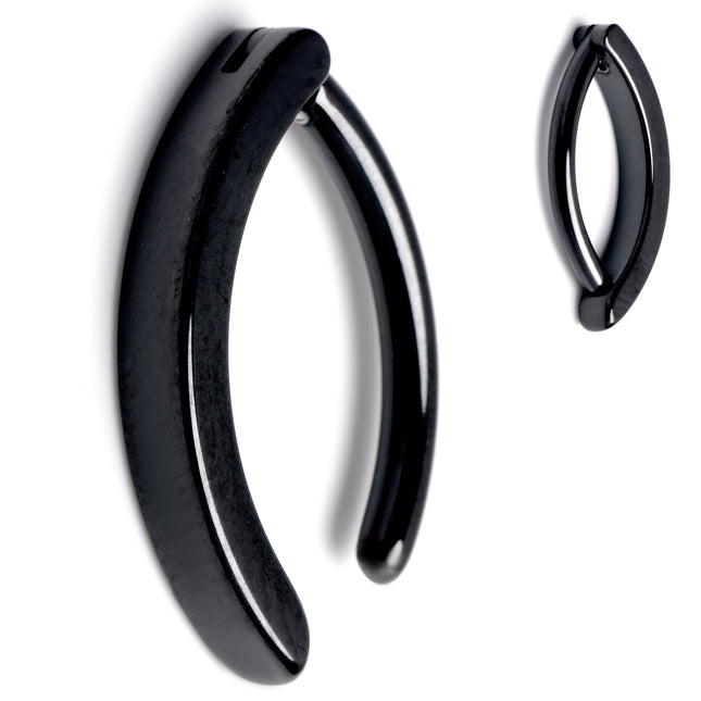 14G 1/2 Black ASTM F-136 Implant Grade Titanium Hinged Hoop Belly Ring