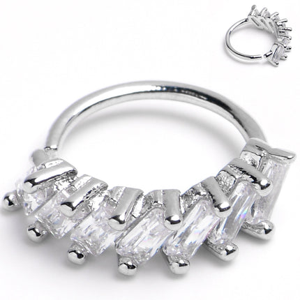 20G 5/16 Princess Cubic Zirconia Bendable Hoop