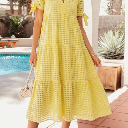 Skyla Sleeve Tiered Midi Dress