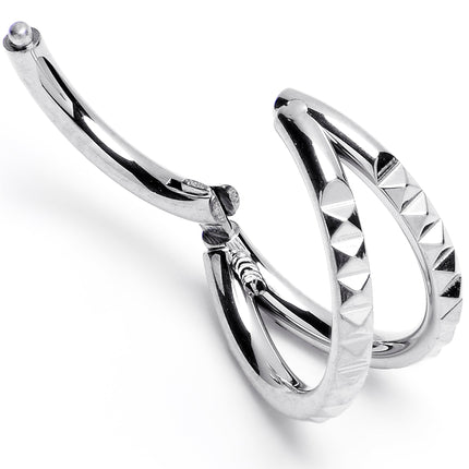 16G 5/16" 316L Steel Double Spike Precision Hinged Segment Ring