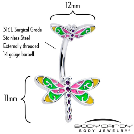Dragonfly Colors Double Mount Belly Ring