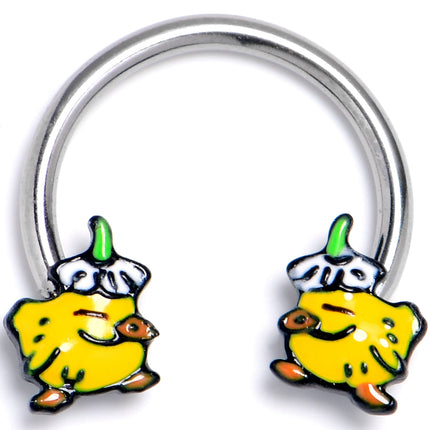 16G 3/8 Duck Flower Hat Horseshoe Circular Barbell