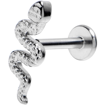 16G 5/16 Grade 23 Titanium Snake Threadless Push In Labret Tragus