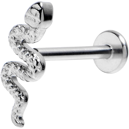 16G  3/8 Grade 23 Titanium Snake Threadless Push In Labret Tragus