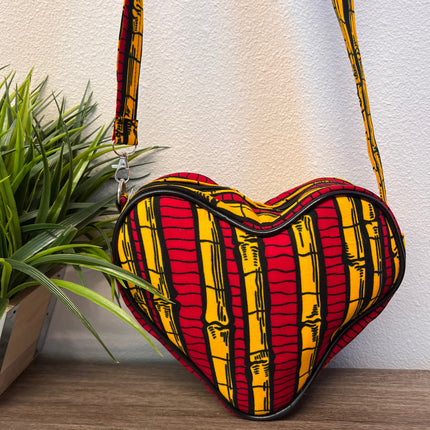 Diva Kente Heart Shaped Crossbody Bag