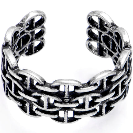 Basket Weave Links Adjustable Toe Ring