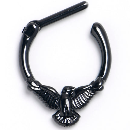 16G 5/16 Black Raven Bird Cartilage Clicker