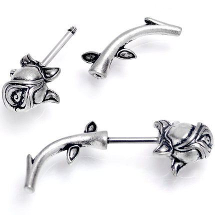 16G 5/16 Optical Illusion Rose Flower Cheater Plug Set
