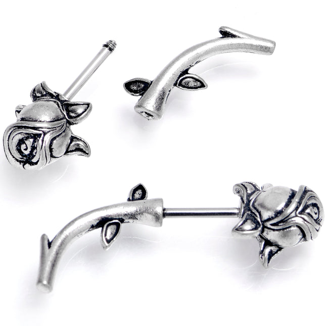 16G 5/16 Optical Illusion Rose Flower Cheater Plug Set