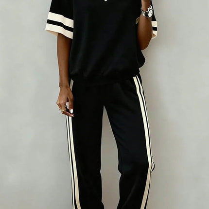 Leona Striped Detail Loose Tee