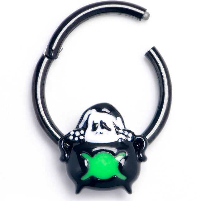 16G 3/8 Triple Moon Cauldron Hinged Segment Ring