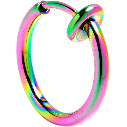 Rainbow Clip On Fake Nose Ring