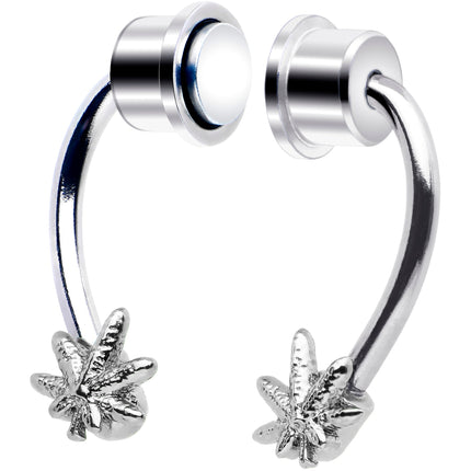 Pot Leaf Magnetic Septum Ring Horseshoe Non-Pierced Fake Nose Ring