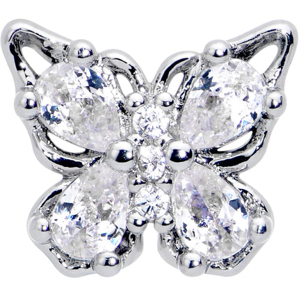 16G 1/4 Clear Gem Baroque Beauty Butterfly Cartilage Tragus Earring